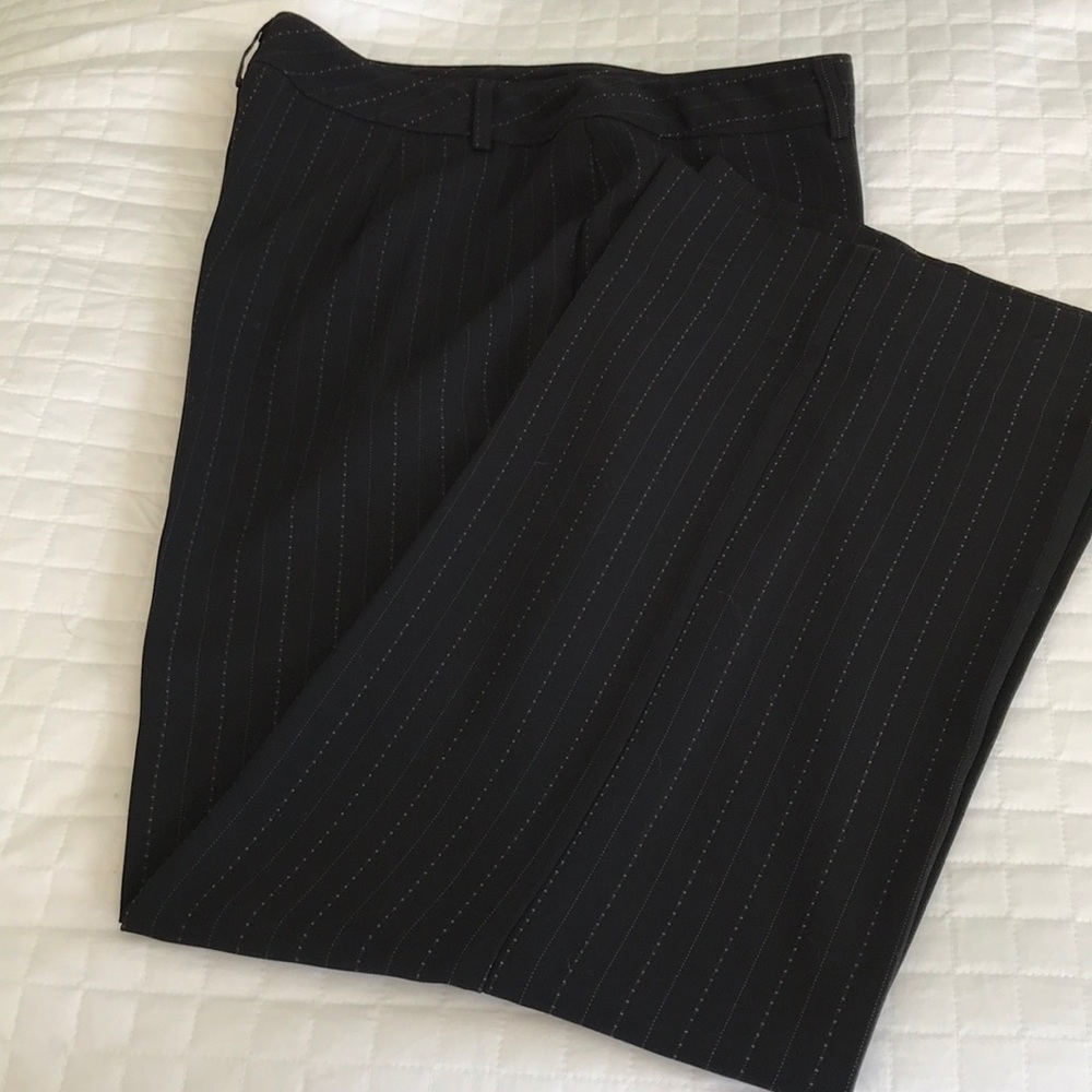 Tristan Black Pinstripe Wide Leg Pants